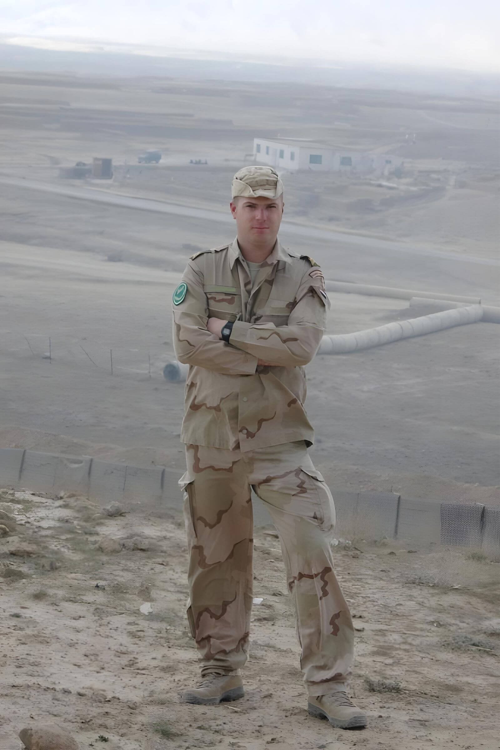 Foto van mij als militair tijdens uitzending